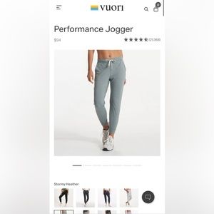 Vuori women’s performance jogger in stormy Heather